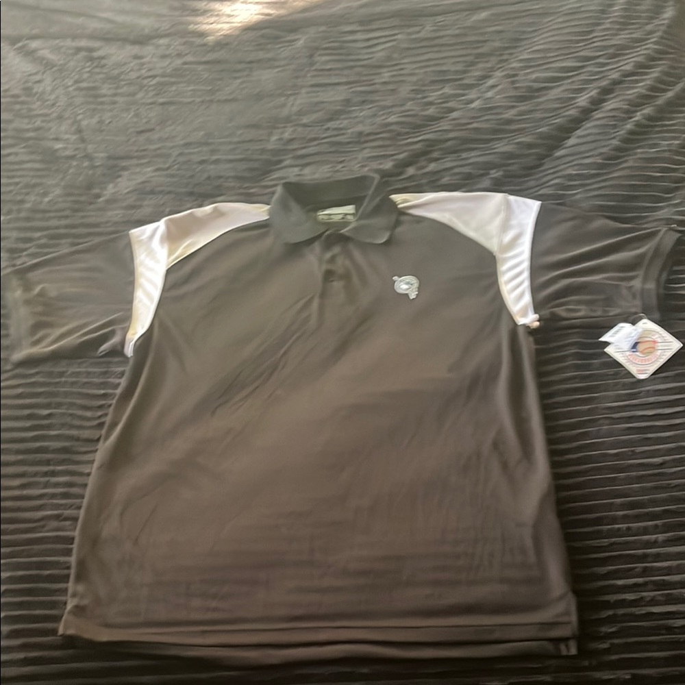 MLB Black and White Polo Shirt Performance Design